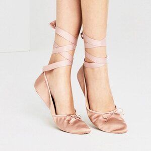 Zara Sateen Ballet Flats